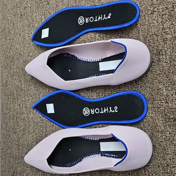 Rothy's Petal Pink Pointed Toe Ballet Flats Sz 9.5 Womens Solid Point - Picture 4 of 8